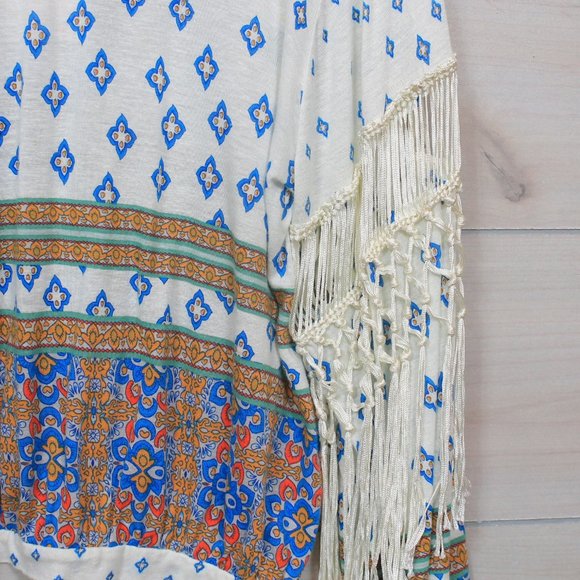 Free People Fringe Macra Maze Me Boho Blouse - Picture 8 of 9